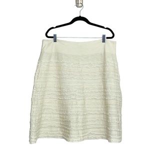 whitewash 100% Cotton Skirt Pale Yellow Size Large